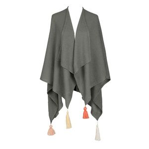 Verloop Kimono w/Tassels Wrap Poncho Grey